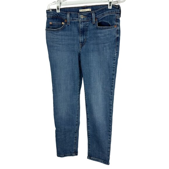 Levis Womens Boyfriend Fit Jeans W27 L27 Mid-Rise Blue Denim - Picture 1 of 7